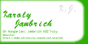 karoly jambrich business card